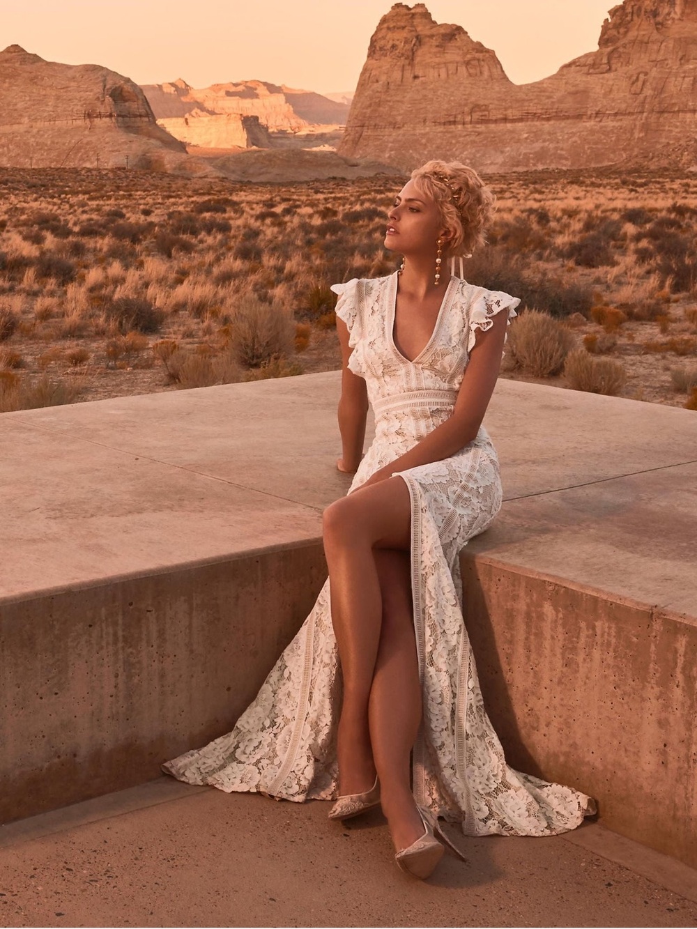 NWT BHLDN Placid Gown by Tadashi Shoji Lace Floral Bridal Wedding MSRP 650